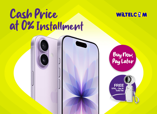 Get an exclusive freebie with the new iPhone 17 Series and enjoy cash pricing on 0% interest on installment for the 12 and 24-month terms. Plus, enjoy Buy Now, Pay Later* with your EastWest credit card at iCenter, iGadget, & Wiltelcom.
